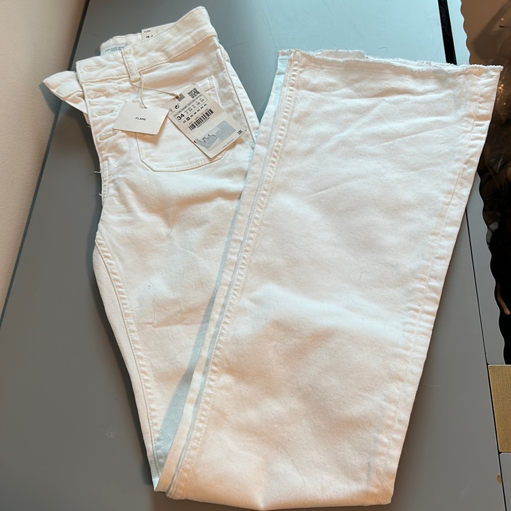 Zara White Flare Jeans NWT
